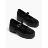 MOCASIN MARY JANE ALTO NEGRO TELA VICTORIA