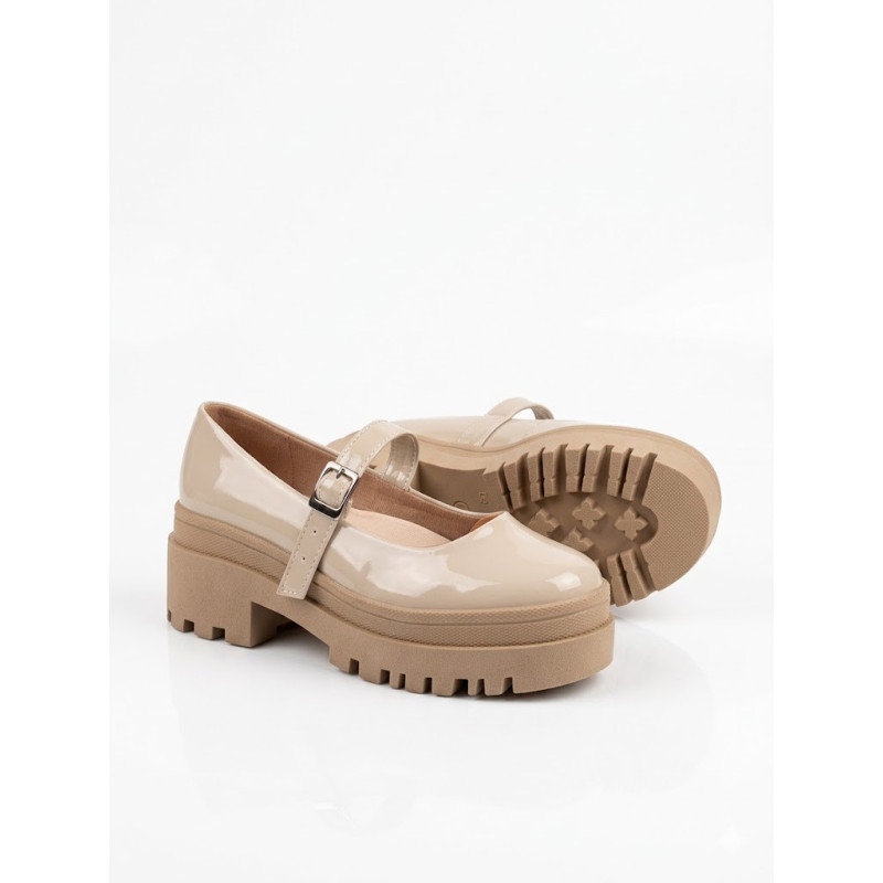 MOCASIN MARY JANE ALTO BEIGE CHAROL