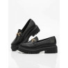 MOCASIN CLASICO NEGRO CON HEBILLA DORADA