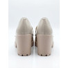 MOCASIN DE TACO BEIGE DE CHAROL