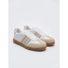 ESTILO SAMBA COLOR BLANCO CON LINEAS CAFE CLARO