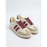 ESTILO SAMBA RETRO COLOR BEIGE LINEAS ROJAS/VINO