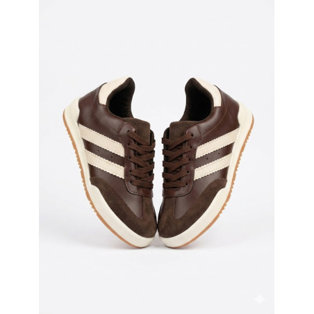 ESTILO SAMBA RETRO COLOR CAFE LINEAS CREMA