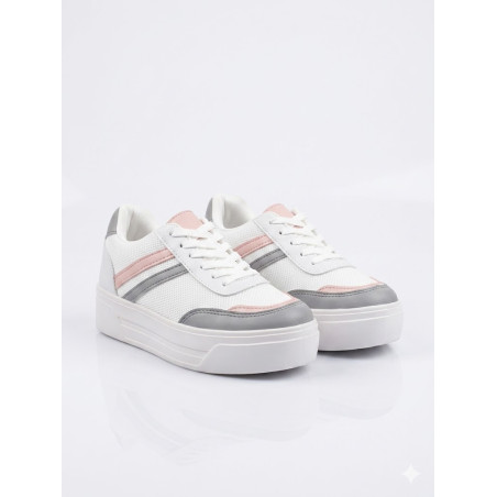PLANTA MEDIA CLASICO COLOR BLANCO CON GRIS Y ROSA