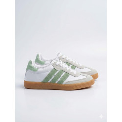 ESTILO SAMBA BAJO BLANCO Y GRIS LINEAS VERDES TONO CLARO