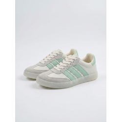 ESTILO SAMBA BAJO CREMA CON LINEAS VERDE AGUA