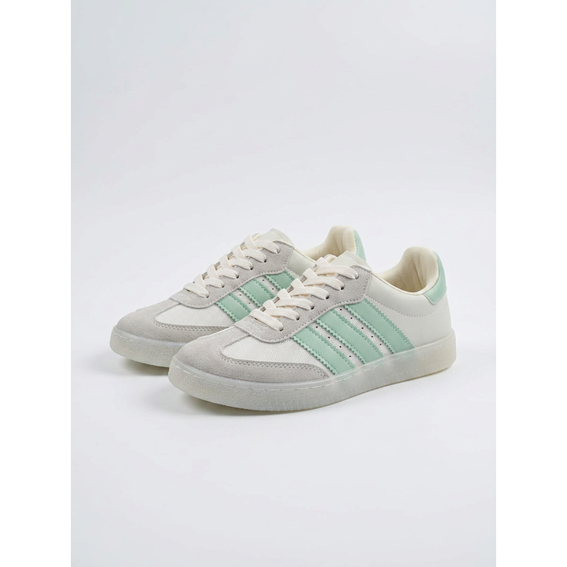 ESTILO SAMBA BAJO CREMA CON LINEAS VERDE AGUA