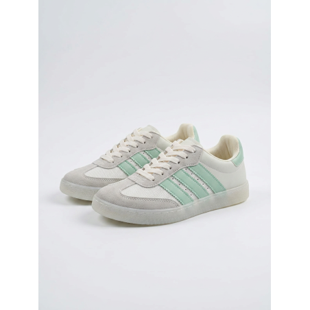 ESTILO SAMBA BAJO CREMA CON LINEAS VERDE AGUA