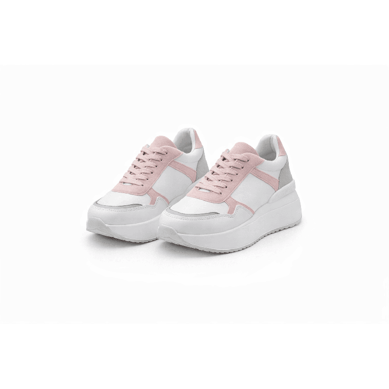 SNEAKER COMBINADO BLANCO ROSA Y GRIS