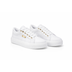 CLASICO BLANCO CON DETALLES DORADOS Y COSTURAS