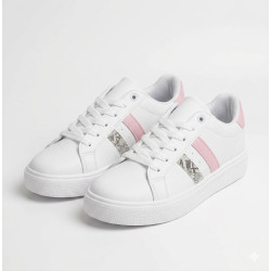 CLASICO BLANCO CON ROSA Y PLATEADO EN EL COSTADO