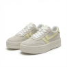 PLATAFORMA ESTILO SAMBA COLOR BEIGE Y LINEAS AMARILLO PASTEL