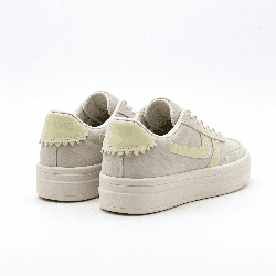 PLATAFORMA ESTILO SAMBA COLOR BEIGE Y LINEAS AMARILLO PASTEL