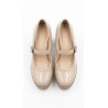 MARY JANE TACO ALTO COLOR BEIGE EN CHAROL