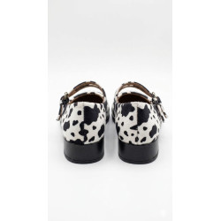 MARY JANE BAJO ANIMAL PRINT VACA BLANCO Y NEGRO