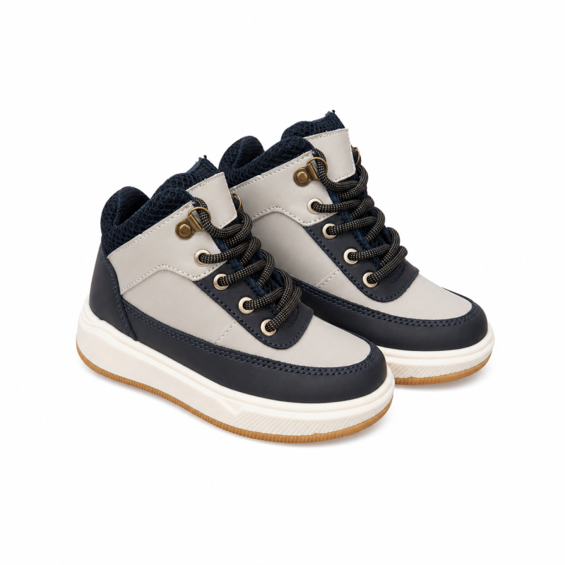 INFANTIL BOTIN AZUL Y GRIS