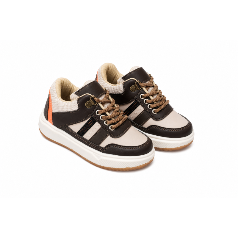 INFANTIL SNEAKER BEIGE / CAFE / NARANJA
