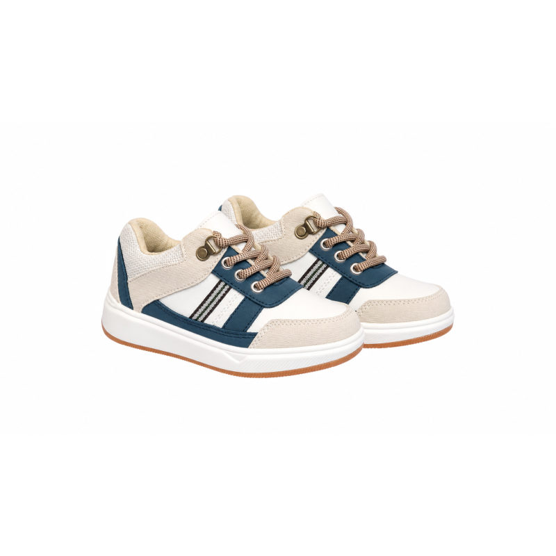 INFANTIL SNEAKER BEIGE Y AZUL