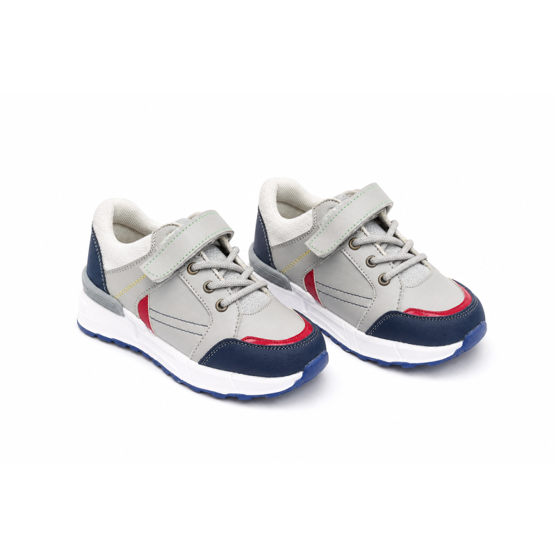 INFANTIL SNEAKER GRIS / AZUL / ROJO