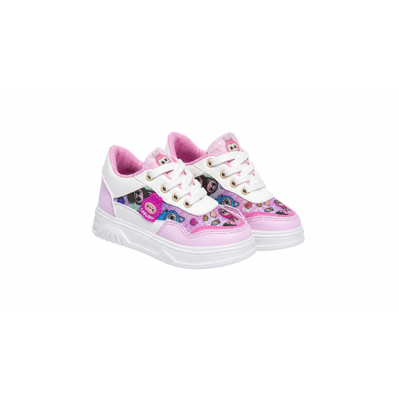 INFANTIL PLATAFORMA CREMA Y BRILLITOS LABUBU