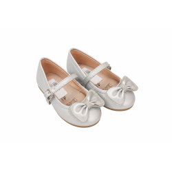 INFANTIL BAILARINA  PLATEADA BRILLITO LAZO