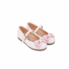 INFANTIL BAILARINA  BLANCA Y LAZO ROSA