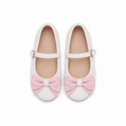 INFANTIL BAILARINA  BLANCA Y LAZO ROSA