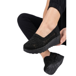 MOCASIN TEJIDO PLANTA MEDIA COLOR NEGRO