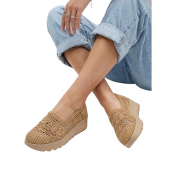 MOCASIN TEJIDO PLANTA MEDIA COLOR CAMEL