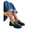 MOCASIN BAJO NEGRO CON FILOS CREMA
