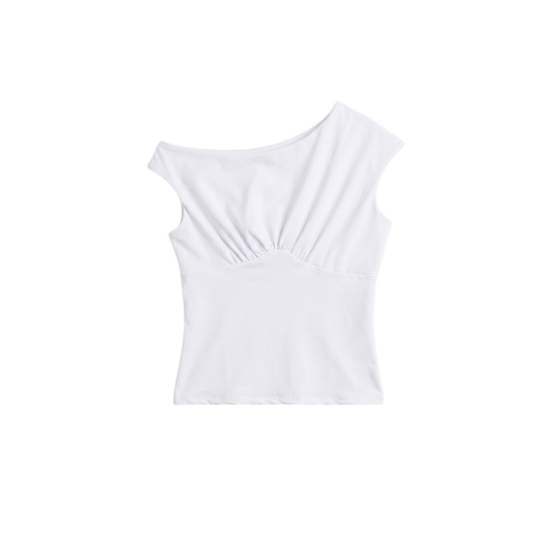 TOP SHIRT BLANCO DISEÑO DRAPEADO