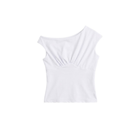 TOP SHIRT BLANCO DISEÑO DRAPEADO