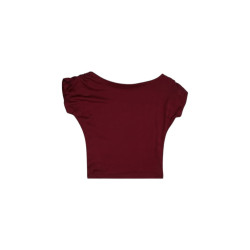 CROP TOP VINO CORRUGADO MANGA