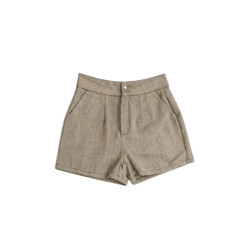 SHORT ESTILO VINTAGE GRIS Y MARRON