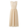 VESTIDO LARGO COLOR CREMA AMARILLO SIN MANGAS