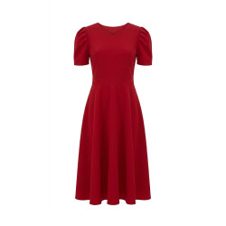 VESTIDO LARGO CUELLO CORAZON MANGAS CORTAS
