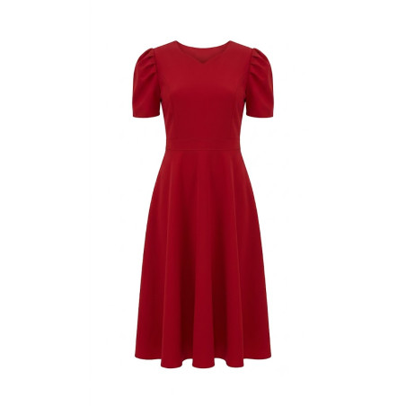 VESTIDO LARGO CUELLO CORAZON MANGAS CORTAS