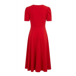 VESTIDO LARGO CUELLO CORAZON MANGAS CORTAS