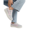 PLATAFORMA ESTILO SAMBA COLOR GRIS Y LINEAS ROSADAS