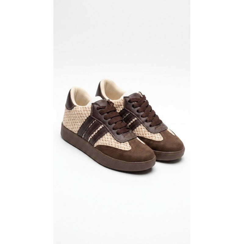ESTILO SAMBA MALLA CAFE Y BEIGE