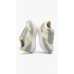 SNEAKER COLOR GRIS 7 AMARILLO Y BLANCO ALTO