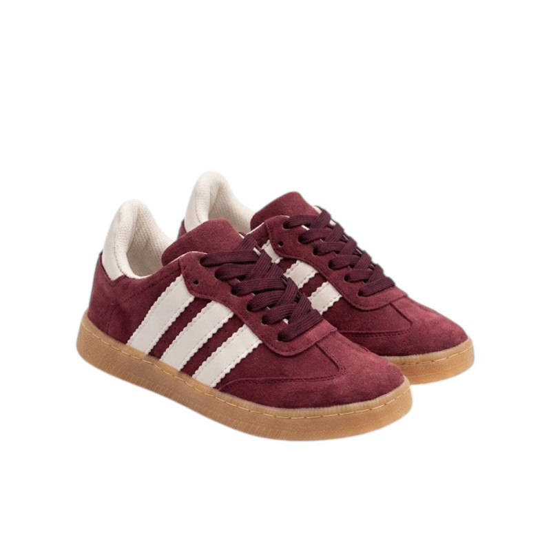 ESTILO SAMBA BAJO BURGUNDY LINEAS BLANCAS