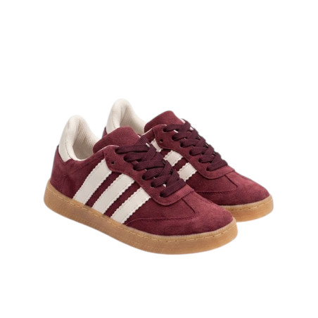 ESTILO SAMBA BAJO BURGUNDY LINEAS BLANCAS
