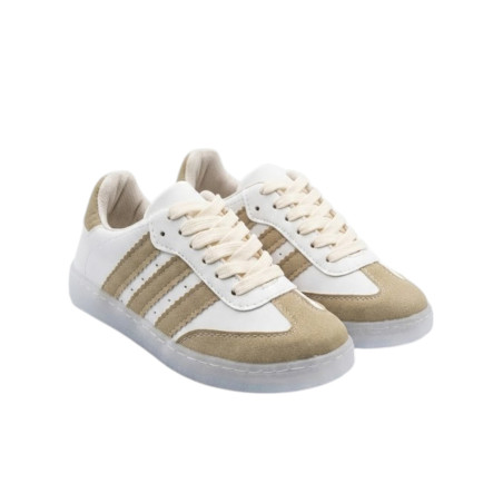 ESTILO SAMBA BAJO BLANCO LINEAS BEIGE