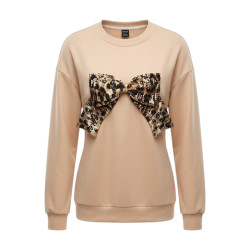 SUETER OVERSIZE BEIGE LAZO DELANTERO