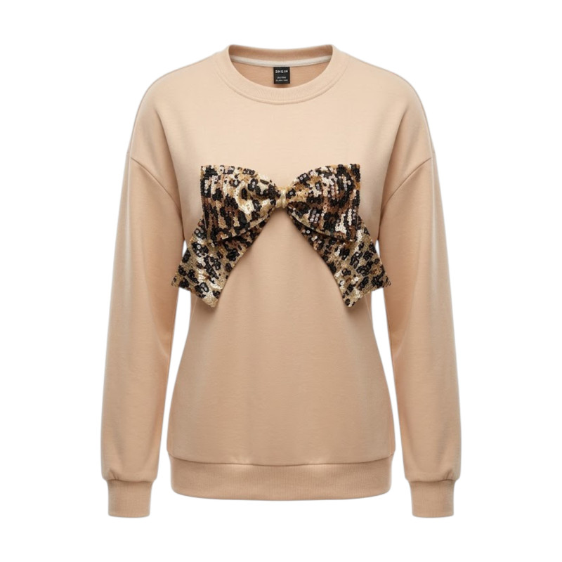 SUETER OVERSIZE BEIGE LAZO DELANTERO