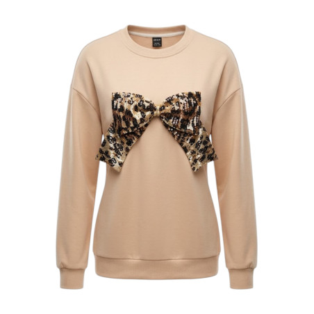 SUETER OVERSIZE BEIGE LAZO DELANTERO