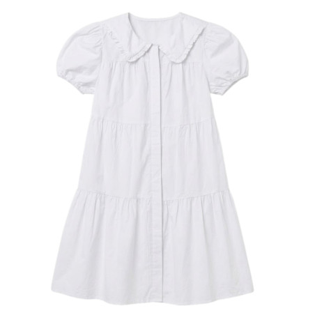 VESTIDO BLANCO CON PLIEGUES ESTILO A