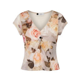 BLUSA ESCOTE V FLOREADA EUROPEA
