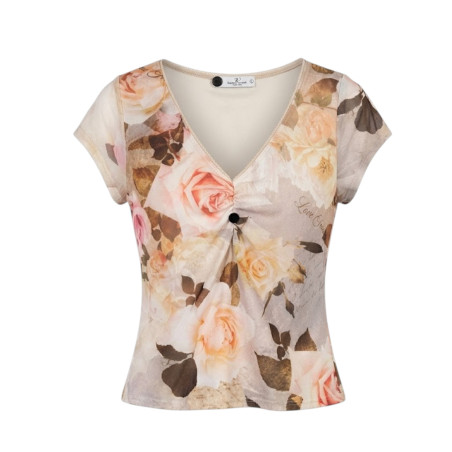 BLUSA ESCOTE V FLOREADA EUROPEA